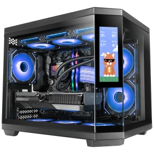Carcasa Gaming Micro-ATX Mars Gaming MC-3TCORELCDM, Display IPS 7.2, Sticla Tripla, Negru - Img 1
