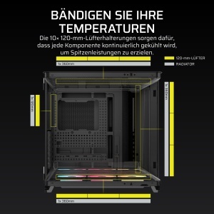 Carcasa PC Corsair AIR 5400 LX-R RGB, Mid-Tower, Negru, Design Inovator - Img 10