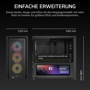 Carcasa PC Corsair Frame 4000D LCD RS ARGB, Negru, cu Touchscreen de 14,5 inch - Img 9