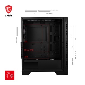 Carcasa PC MSI MAG Forge 120A Airflow, ATX, suport RTX 40, geam securizat - Img 5