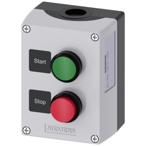 Carcasa pentru statie de control Siemens 3SU1, 2 x 22 mm, gri, negru, plastic