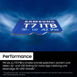 Card microSD Samsung T7, 1 TB, UHS-I U3, albastru - Img 5