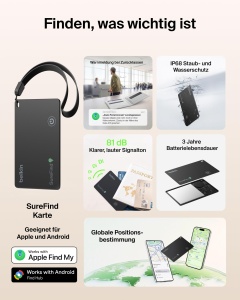 Card tracker Belkin SureFind, compatibil Apple si Google, 2 bucati - Img 2