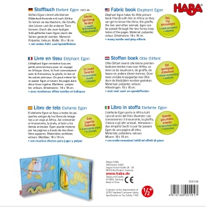 Carte de tesut HABA 300146 - Elefant Egon, 18x18 cm, cu efecte tactile - Img 6