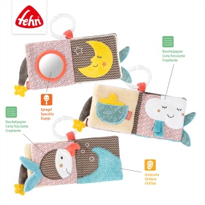 Carte senzoriala pentru bebelusi Fehn Bruno 8 pagini cu inel de prindere si functii interactive - Img 3