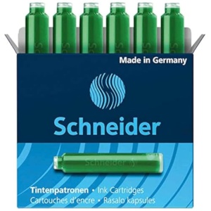 Cartus cerneala Schneider 6604, set 6 bucati, verde