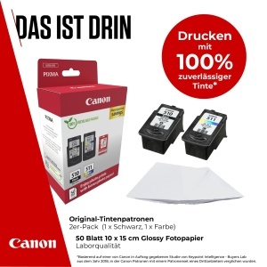 Cartuse Canon PG-510CL-511 Set Negru Color si 50 Coli Hartie Foto 10x15cm - Img 2