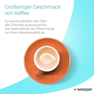 Cartuse de filtrare a apei Wessper Aqua Lunga compatibile cu aparatul de cafea automat Delonghi DLSC002, SER3017 si 5513292811 - ECAM, ESAM, ETAM, SECAM - Pachet de 6 - Img 4