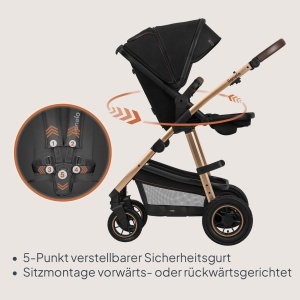 Carucior 2 in 1 LIONELO Amber cu husa si accesorii, pentru nou-nascuti si copii pana la 22 kg - Img 3