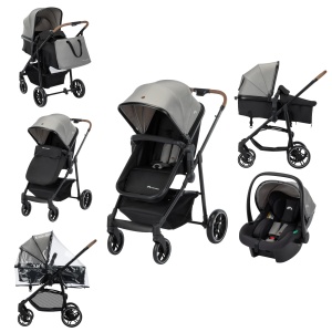 Carucior 3 in 1 Bebeconfort Haze Trio Lux, 0-4 ani, Culoare Gri