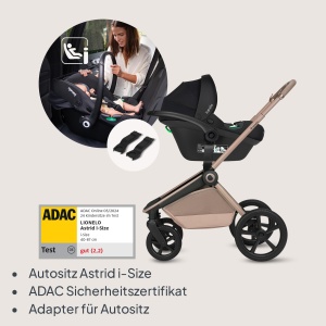 Carucior 3 in 1 Lionelo Freya cu landou, scaun sport si scaun auto i-Size - Img 3