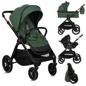 Carucior 3 in 1 Lionelo Layla cu scaun auto i-Size, 0-22 Kg, roti PU