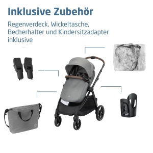 Carucior 3 in 1 Maxi-Cosi Zelia Select, 0-22 kg, Compact, Culoare Gri - Img 5