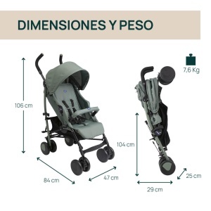 Carucior Chicco Echo Lite, pentru nou-nascuti, ajustabil, verde - Img 2