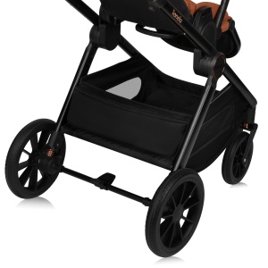 Carucior combinat LIONELO LAYLA 3 in 1 0-48 luni pana la 22 kg, landou pana la 9 kg, scaun auto pana la 13 kg, AiryDots, roti PU pivotante la 360deg, suspensie completa, carucior cu baldachin XXL - Img 9