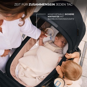 Carucior copii Kinderkraft NEA 2, pliabil, pozitie de culcat, 22 kg, bej - Img 6