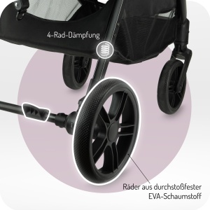 Carucior copii MoMi CLARA pliabil 22 kg 5 puncte siguranta accesorii incluse - Img 3