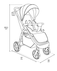 Carucior copii MoMi MIYA, 5 puncte de siguranta, 22 kg, cu accesorii - Img 7