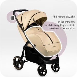 Carucior copii MoMi MIYA EVA pliabil 5 puncte siguranta accesorii incluse - Img 5