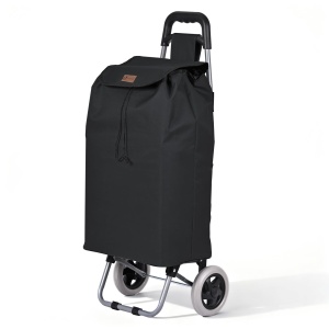 Carucior de cumparaturi VOUNOT 59L, pliabil, negru, 2-in-1