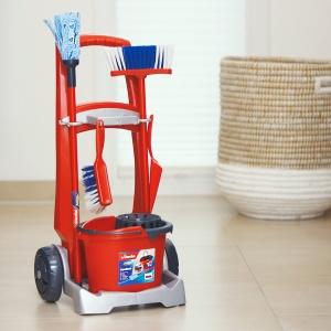 Carucior de curatenie Theo Klein 6741 Vileda cu mop, galeata si accesorii, 29x24x60 cm - Img 4
