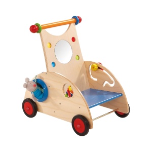 Carucior de mers HABA 1000902001 - Stabil, cu jucarii si sezut, pentru copii de la 10 luni