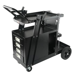 Carucior de sudura VEVOR 2 rafturi cu 4 sertare Sudare mobila Max. 100-120kg Carucior pentru masini de sudura cu suport pentru 2 butelii de gaz Ideal pentru sudare manuala Sudare cu gaz protejat Sudare cu arc de argon - Img 11