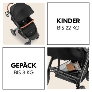 Carucior hauck Uptown, Melange Black - pentru nou-nascuti, cu suport pentru bauturi, pliabil - Img 9