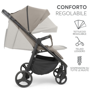 Carucior KikkaBoo Urban pliabil pana la 22 kg roti EVA Beige - Img 4