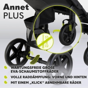 Carucior Lionelo Annet Plus pentru copii pana la 22 kg, cu spatar reglabil si accesorii - Img 5