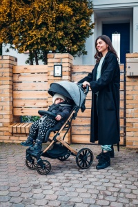Carucior MoMi ESTELLE DAKAR pentru copii de la 6 luni, 22 kg, roz, pliabil - Img 15