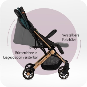 Carucior MoMi ESTELLE pliabil 15 kg cu functie de inclinare si maner telescopic - Img 6