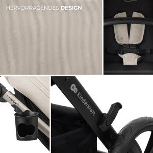 Carucior Multifunctional Kinderkraft MOOV2 AIR 4 in 1, Capacitate 22 kg, Culoare Gri - Img 5