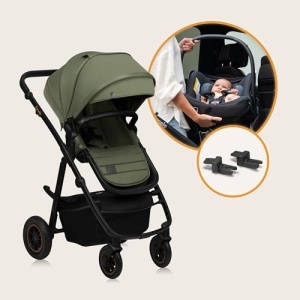 Carucior multifunctional Lionelo Amber Plus 2-in-1 pentru copii 0-4 ani roti 360deg spatar reglabil accesorii incluse - Img 12