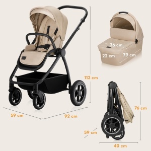 Carucior multifunctional Lionelo Meril 2-in-1 22 kg roti 360deg protectie UPF 50 - Img 9