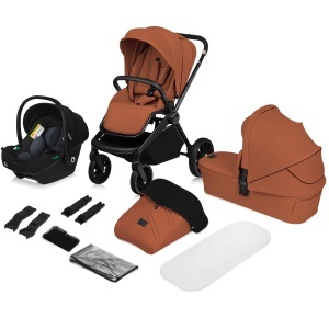 Carucior multifunctional Lionelo Mika Plus 3-in-1 0-48 luni 22 kg amortizare roti 360deg XXL-verdeac UPF 50