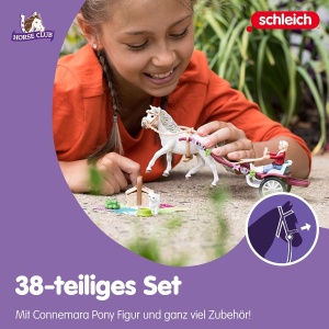 Carucior pentru cai Schleich Horse Club 42467, 38 piese, cu accesorii - Img 4