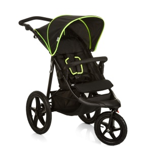 Carucior pentru copii Hauck Runner, Negru Galben Neon, 3 roti, Faltabil, 22 kg