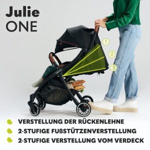 Carucior pentru copii Lionelo Julie One pana la 22 kg spatar si suport picioare reglabile pliere compacta accesorii incluse - Img 5