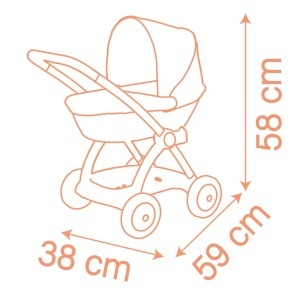 Carucior pentru papusi Smoby Baby Nurse, 42 cm, cadru metalic, inaltime maner 58 cm - Img 6
