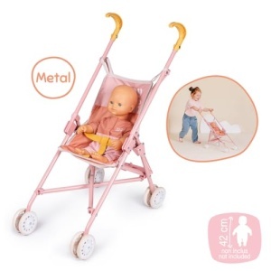 Carucior pentru papusi Smoby Baby Nurse, pliabil, cadru metalic, husa detasabila, pentru copii 2 ani - Img 2