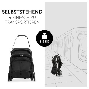 Carucior pliabil hauck Travel N Care, usoar, negru, 22 kg - Img 7
