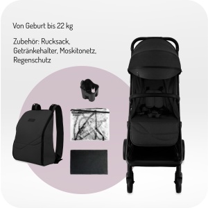 Carucior pliabil MoMi ANDREA cu functie de culcare, 7 kg, accesorii incluse - Img 3