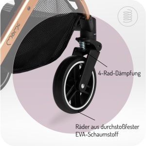Carucior pliabil MoMi ESTELLE pentru copii, 15 kg, usor, cu functie de culcare - Img 4