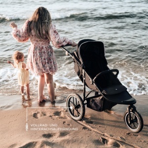Carucior sport Kinderkraft HELSI 2 Negru pana la 27 kg roti mari gonflabile functie de inclinare - Img 5