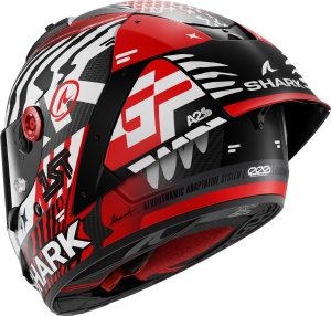Casca moto SHARK AERON-GP FIM RACING 2 SPEED-FANCY Carbon Alb Rosu XL - Img 2