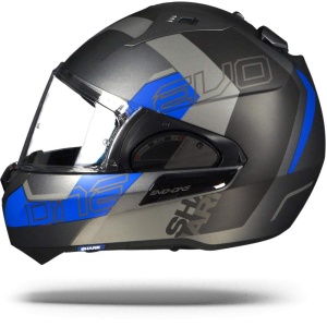 Casca moto SHARK EVO-ONE 2 SLASHER MAT AKB, Policarbonat, AnthraciteAlbastru, XS - Img 2