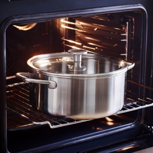 Caserola din inox KitchenAid MultiPly 24 cm, 4.9 L, cu capac din sticla - Img 6