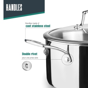 Caserola Lacor TriChef 60874, 5 L, 24 cm, inox 1810, aluminiu - Img 6