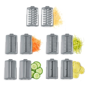 CASO MultiSlicer, razatoare electrica 5 in 1, razatoare si gratar de fructe, legume, branza si multe altele, 5 insertii, oprire de siguranta, functionare cu o singura atingere, compact si puternic 80 de wati - Img 7